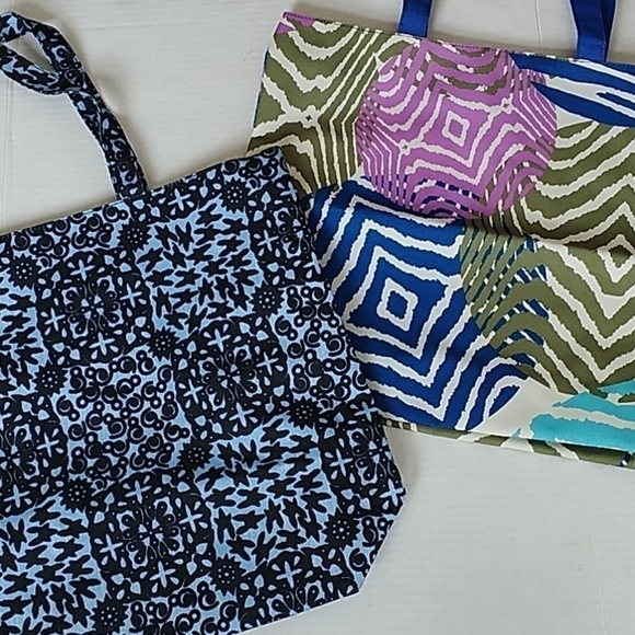 Set of Two Canvas Totes, both lined - Picture 2 of 8